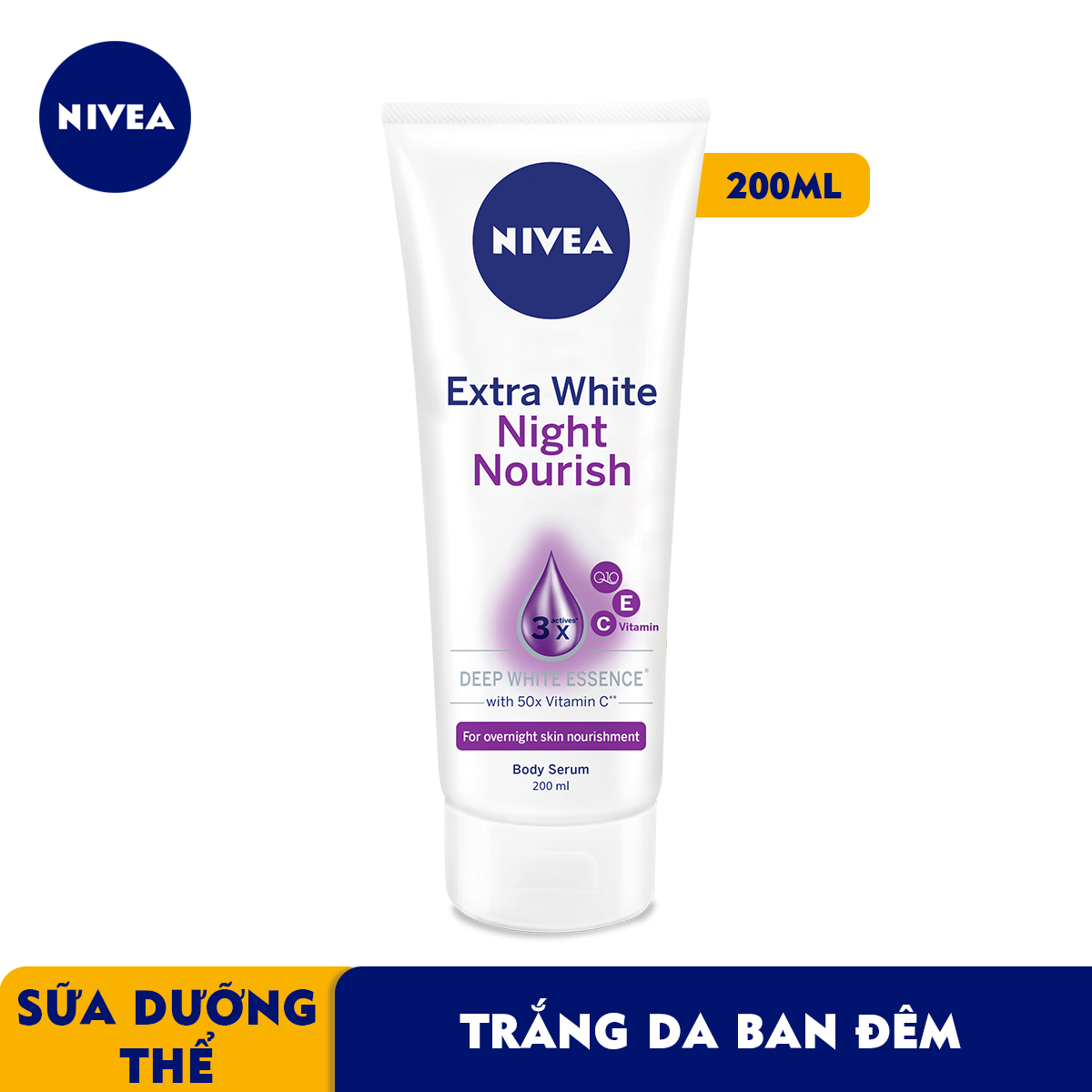 Serum Dưỡng Thể Trắng Da Ban Đêm Nivea 200ml - 89122