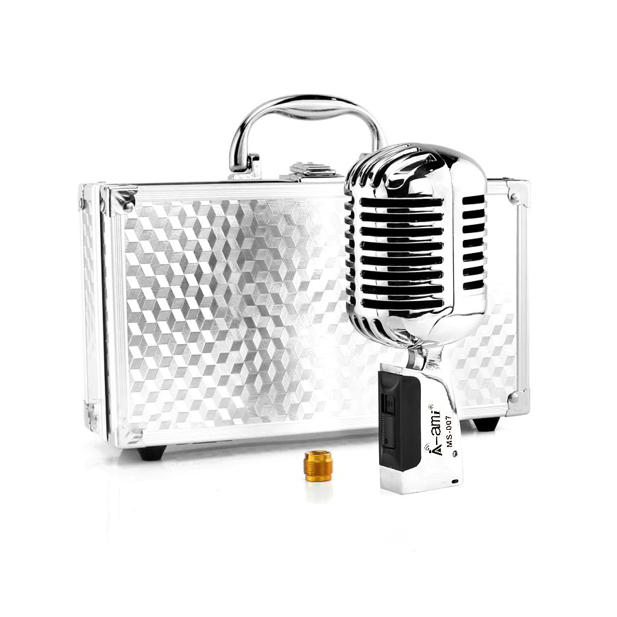 Micro Ami MS-007 - Micro karaoke sân khấu phong cách vintage (cổ điển) - Mic có dây chuyên dùng cho phòng trà, karaoke, livestream, thu âm chuyên nghiệp - Quay video, MV ca nhạc cực đẹp - Kết nối được hầu hết các thiết bị âm thanh