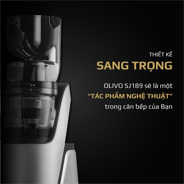 Máy Ép Trái Cây Olivo SJ189 Cao Cấp [HÀNG CHÍNH HÃNG][BH 10 NĂM] - Máy Ép Chậm Kiệt Bã Đến 98%, Thiết Kế Thông Minh Cùng Vật Liệu Cao Cấp Thương Hiệu Mỹ