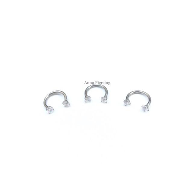 Khuyên mũi chữ U đá trấu bằng thép y tế xỏ khuyên piercing - XUÂN SHOP