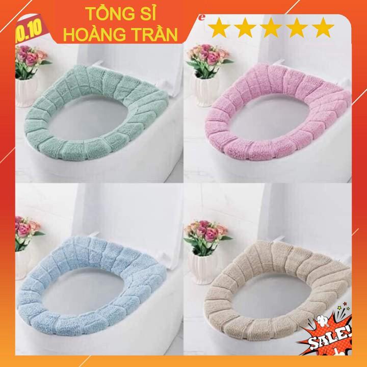 (Sỉ Lẻ Giá Rẻ) Miếng lót bồn cầu bông nỉ chống lạnh mông :D