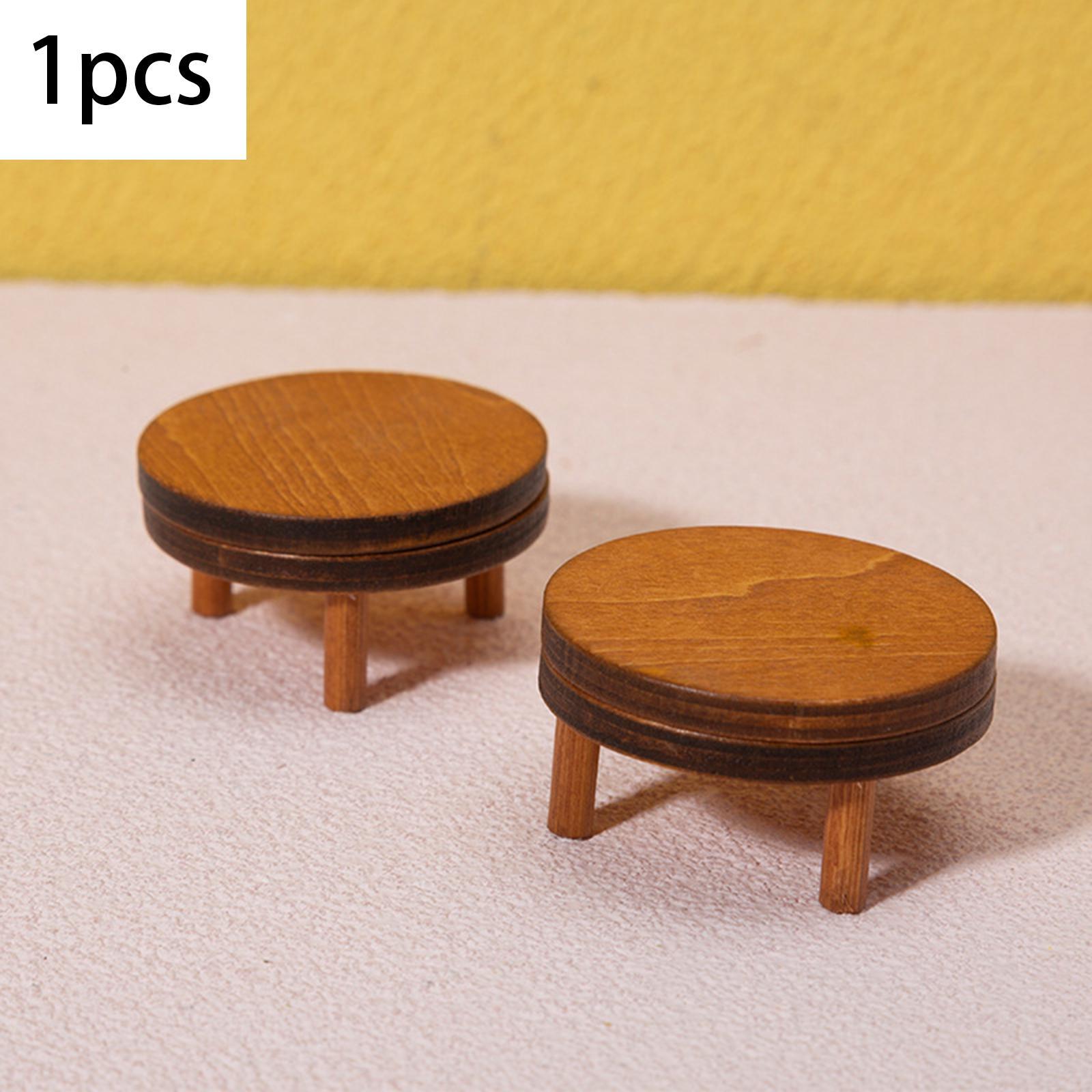 1/12 Mini Wooden Desk Rack Wooden Ornaments for Dollhouse Play Role Toys