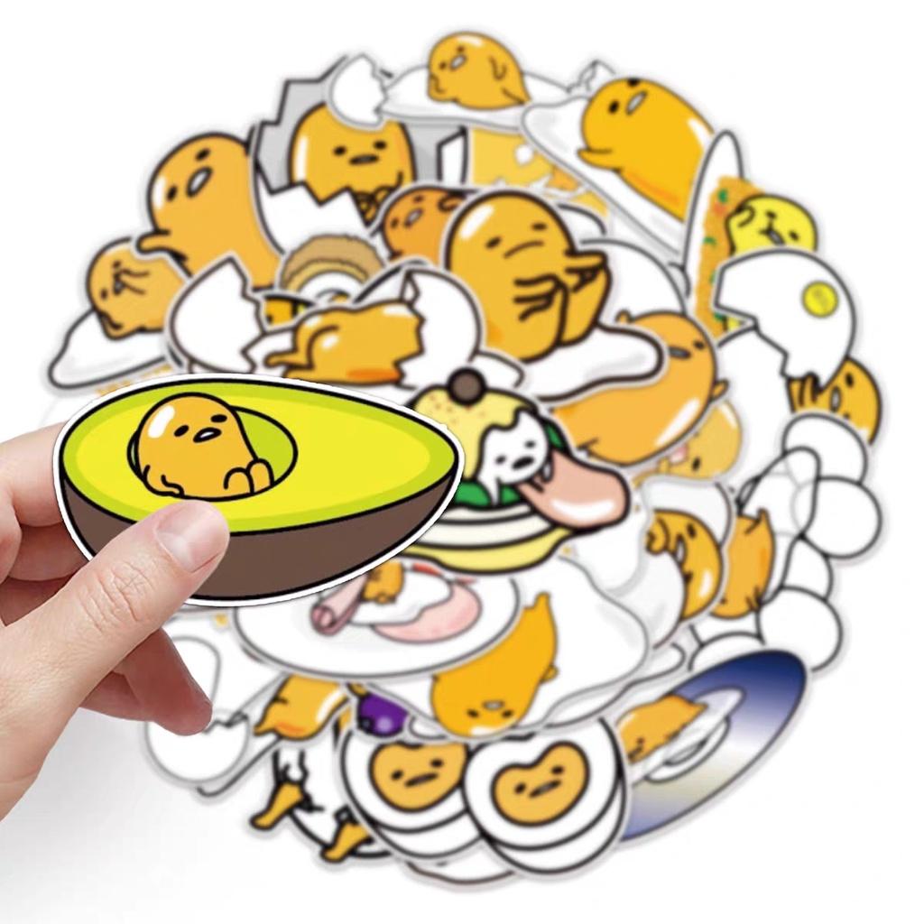 Sticker trứng lười đáng yêu chống thấm nước trang trí mũ bảo hiểm, laptop