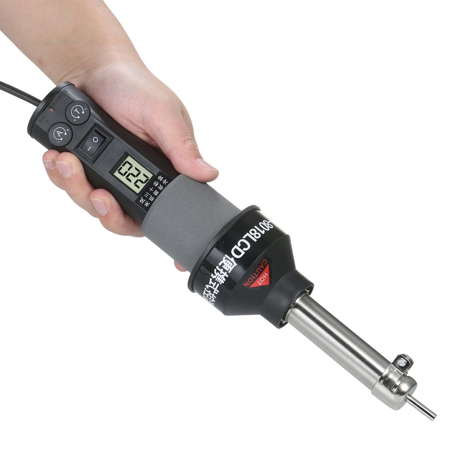 450W Portable Temperature-Controlled Soldering Heat Gun 450℃ Hot Air Rework Station SMD Desoldering Tool with Nozzles