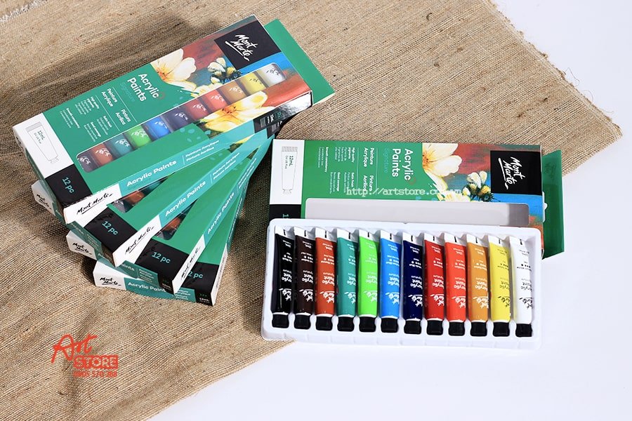 Set 12 Màu Acrylic Mont Marte 12ml - Hoạ Cụ Artstore