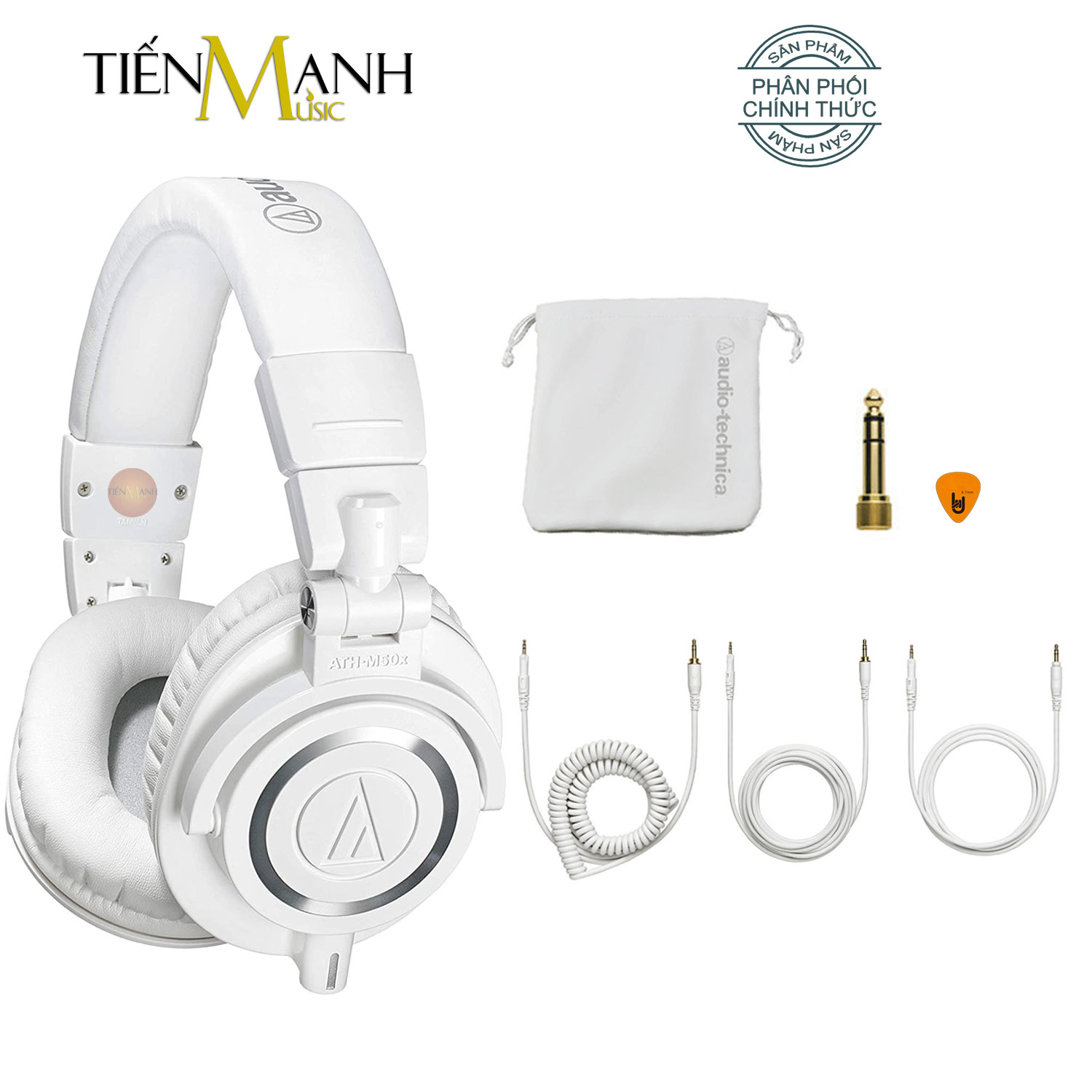 [Màu Trắng] Tai Nghe Kiểm Âm Audio Technica M50X - Studio Monitor Headphones Professional ATH-M50X ATHM50X Hàng Chính Hãng - Kèm Móng Gẩy DreamMaker