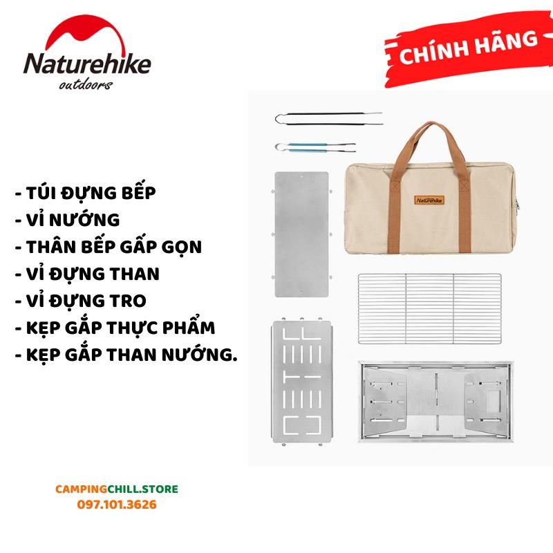 BẾP NƯỚNG KHÔNG RỈ GẤP GỌN DÃ NGOẠI, CẮM TRẠI, PICNIC NATUREHIKE NH20CJ006