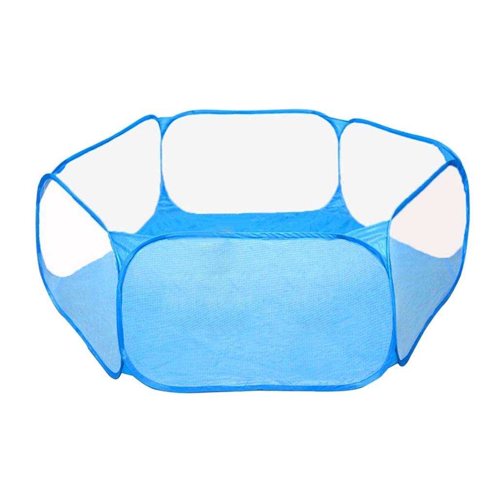 Set of 2 Small Pet Pen Cage f/ Hamster Rabbit Chinchilla Squirrel Black/Blue
