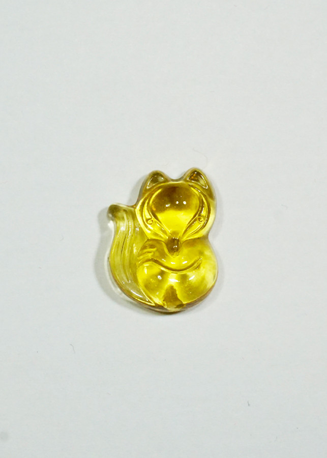 Mặt dây Hồ Ly thân thiện đá Topaz vàng Tình Duyên - mạng Thổ