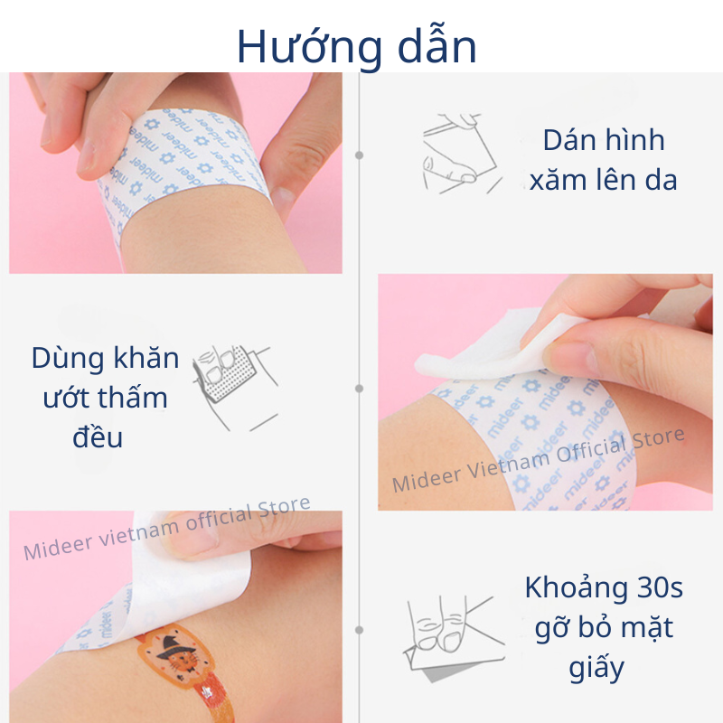 Miếng dán hình xăm đồng hồ và vòng tay Mideer Watch & Bracelet Temporary Tattoos Cho Bé