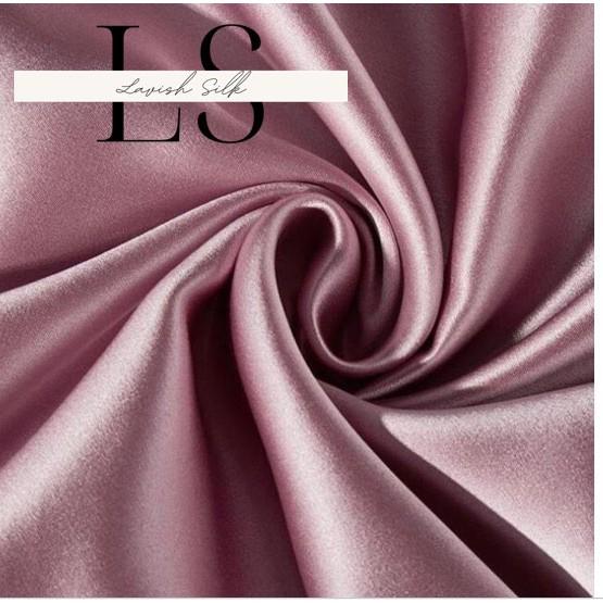 Bộ Vỏ Chăn Ga Gối Phi Lụa Lavish Silk Cao Cấp Mát Lạnh Hàng Loại 1 Không Nối Vải - Hồng Tím