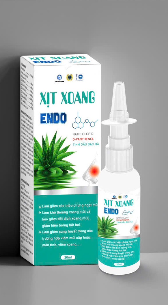 Xịt Xoang ENDO Endophar - Giảm Ngạt Mũi, Khô Thoáng, Giảm Tiết Dịch và Hắt Hơi, Hỗ Trợ Viêm Mũi, Viêm Xoang