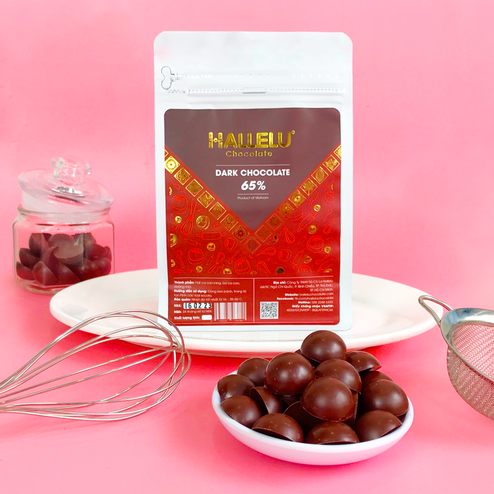 Socola Đen Nguyên Liệu 65% Dùng Trong Ngành Bánh - Hallelu Chocolate