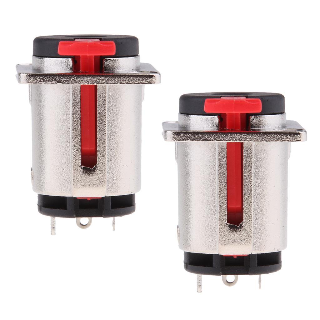 2x 6.35mm 1/4" Female Stereo TRS Audio Socket Jack Connector Chassis Mount