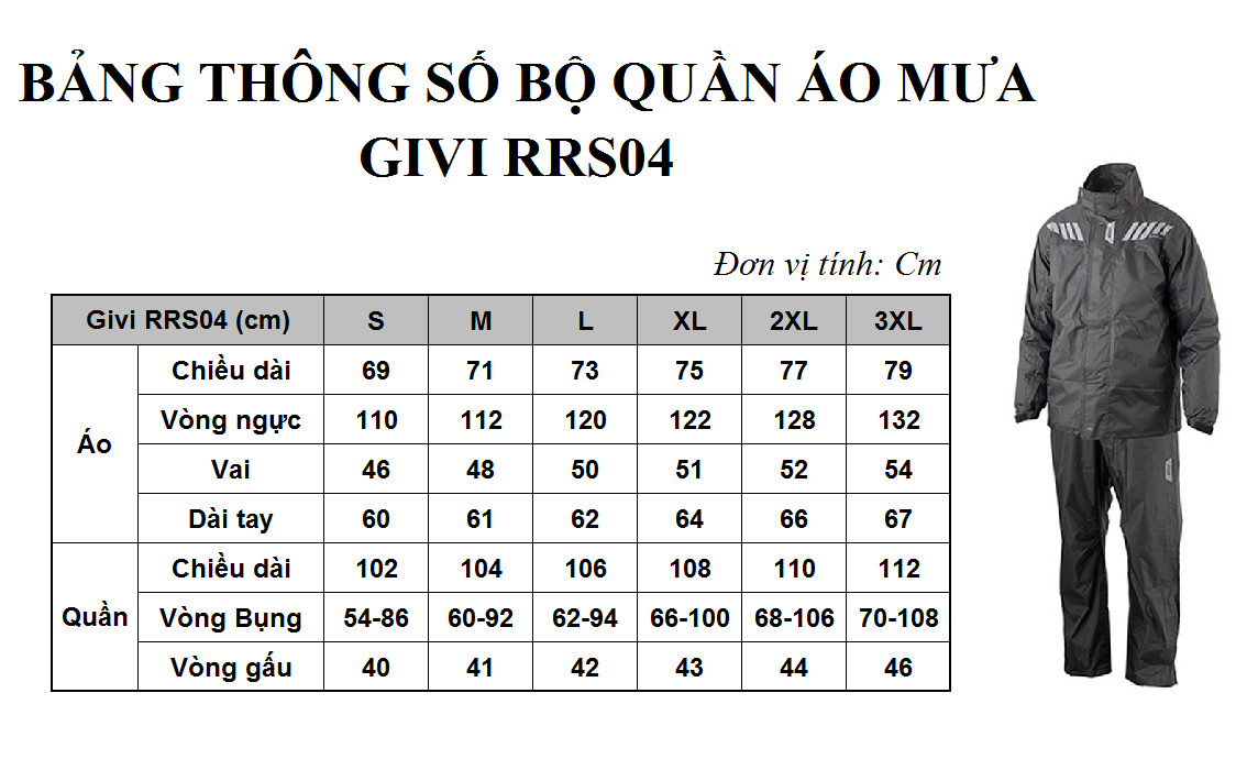 Bộ quần áo mưa  Givi RRS04