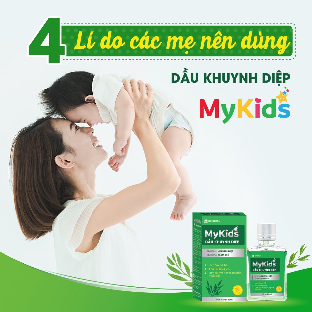 Dầu tràm khuynh diệp My Kids 25ml giúp phòng cảm lạnh, làm ấm cơ thể, an toàn cho trẻ sơ sinh và phụ nữ mang thai