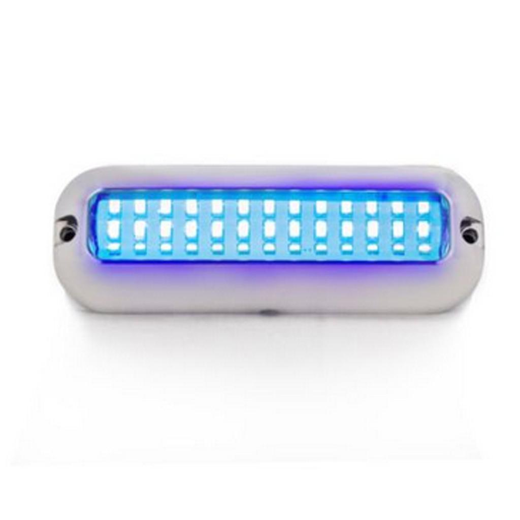 3.5inch Marine 27 Led Light Polished SS Blue, Boat Trailer Oval Oblong led Cockpit Interior Step Deck Lights Lighting Boating, Stainless Steel Bezel