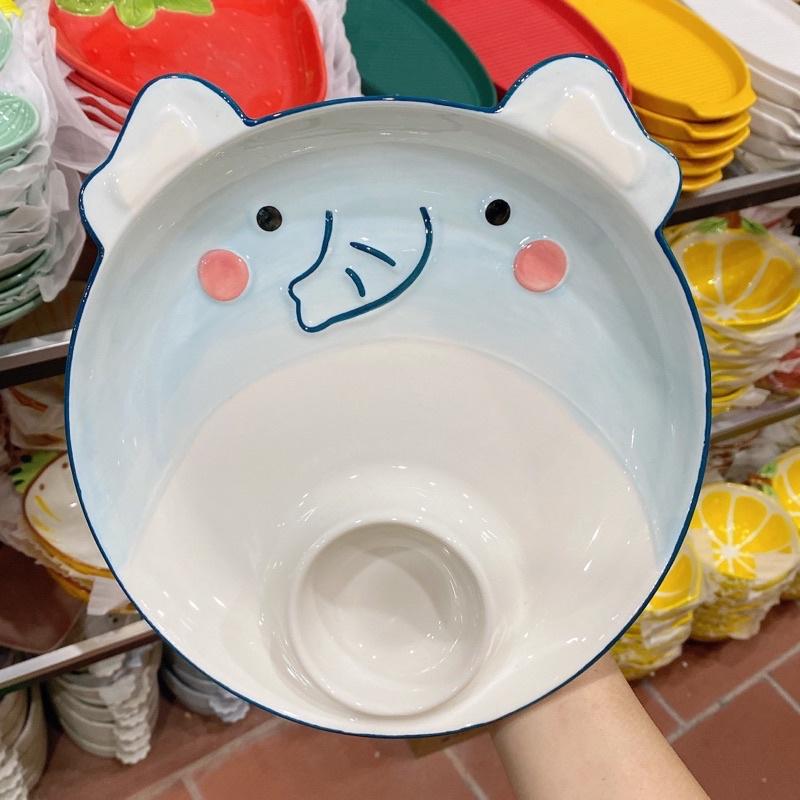 Đĩa Sứ Có Ngăn Chấm Hình Con Vật CuTe