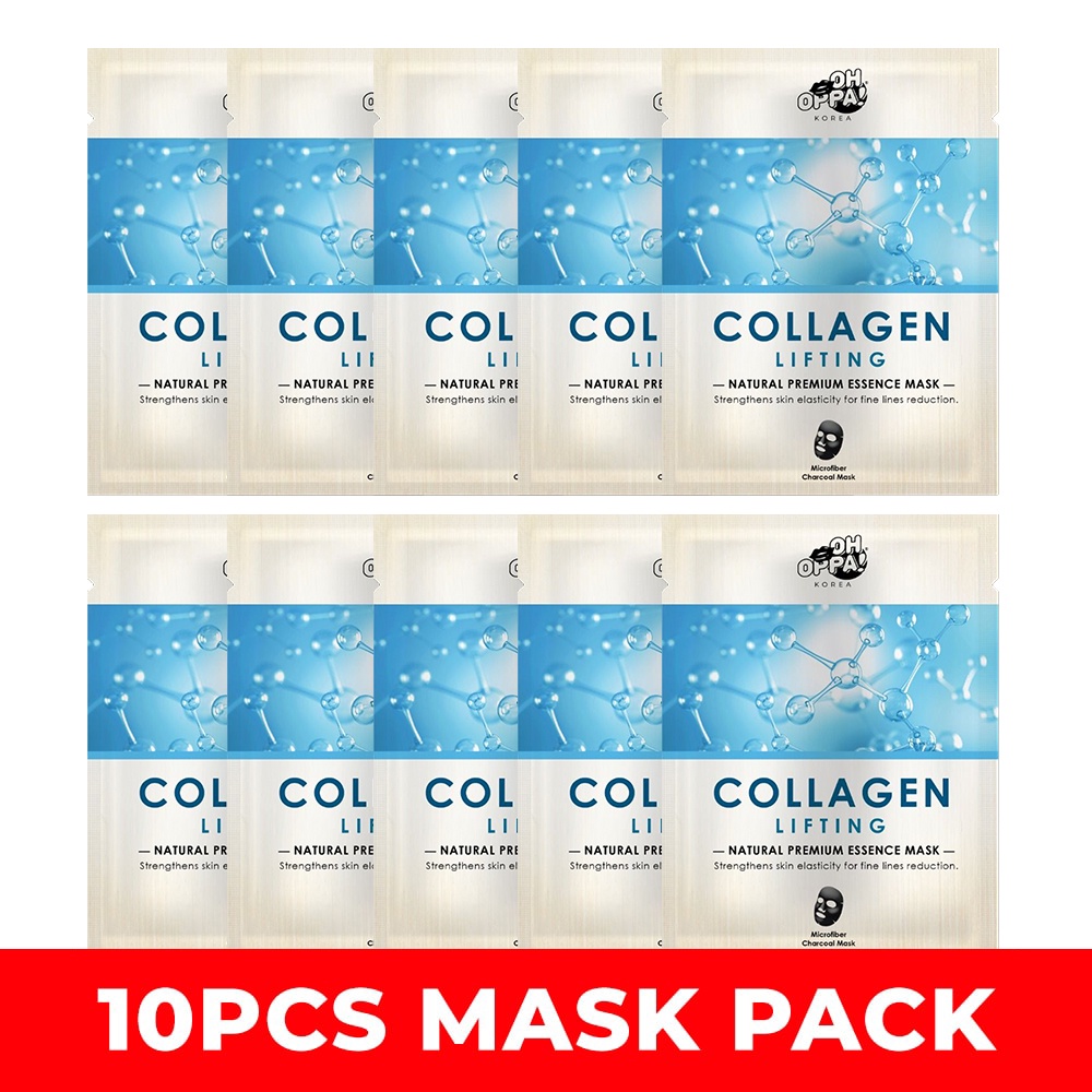 Combo 10 miếng mặt nạ cao cấp Hàn Quốc tăng Cường Collagen, giúp da trẻ trung, mịn màng, đầy sức sống OH OPPA
