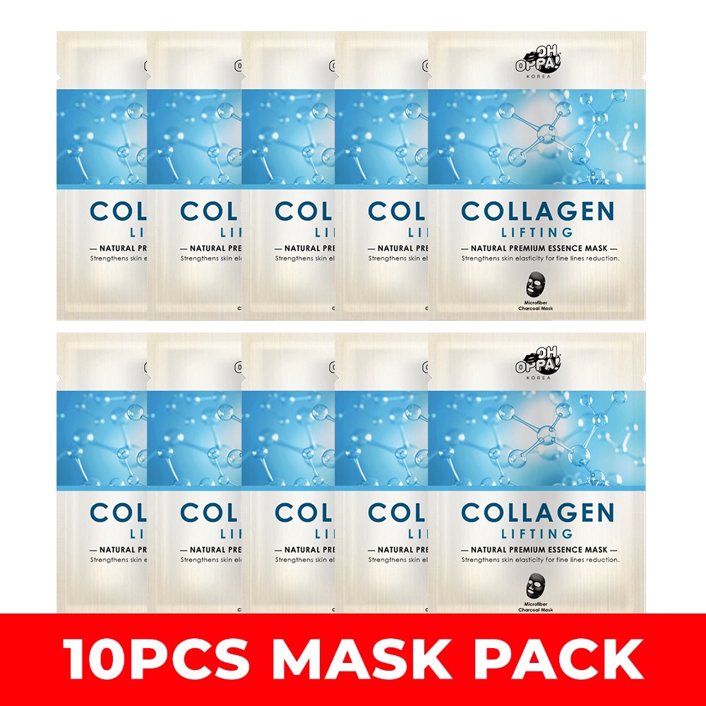 50K VOUCHER Combo 10 miếng mặt nạ cao cấp Hàn Quốc tăng Cường Collagen, giúp da trẻ trung, mịn màng, đầy sức sống OH OPPA 25mlmiếng