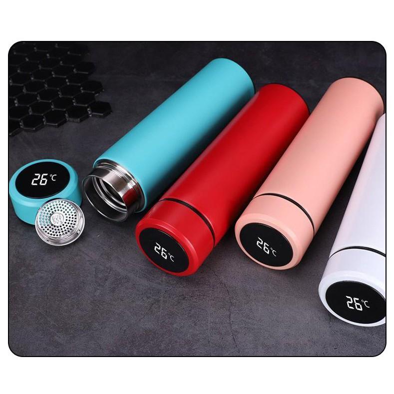 Bình Giữ nhiệt Inox 500ml 2 Lớp Cao Cấp thông minh có Đèn LED hHển Thị Nhiệt Độ - Nhỏ Gọn, Sang Trọng