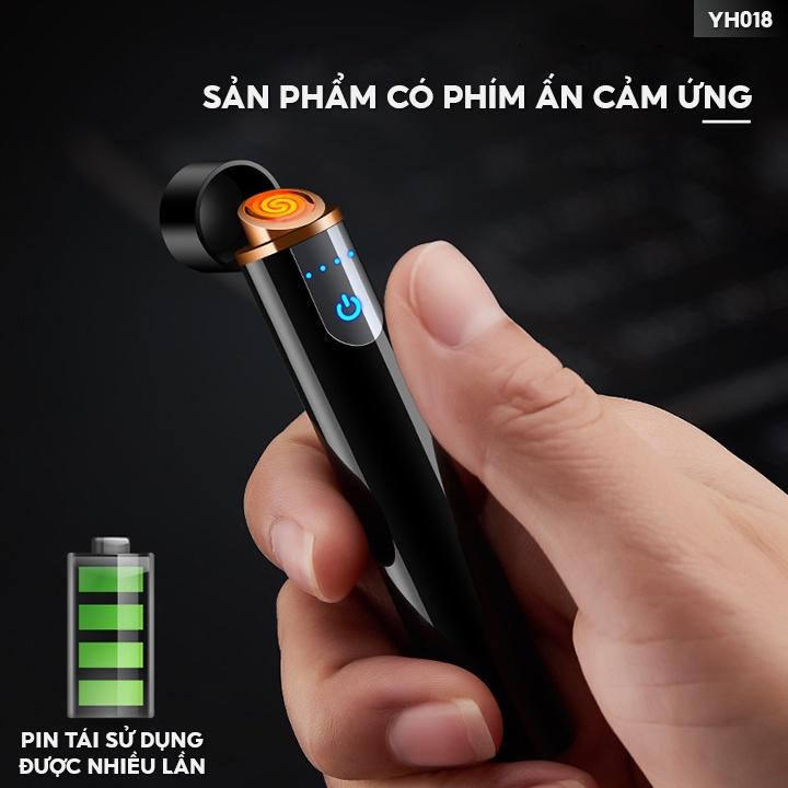 Cây Mồi Lửa Bằng Lõi Dẫn Đồng Chức Năng Sạc Pin Có Đèn Led Hiển Thị Báo Pin Tiện Loại Cảm Ứng Mồi Lửa YH-018