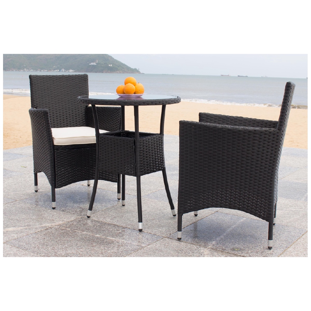 WEGO Bộ sofa ngoài trời bằng mây nhựa/ Bàn ghế sân vườn/Bàn ghế ban công - BISTRO 2 GHẾ