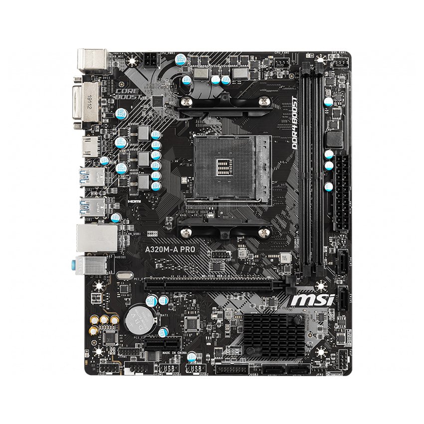 Bo Mạch Chủ Mainboard MSI A320M-A PRO (AMD A320, Socket AM4, m-ATX, 2 khe RAM DDR4) - Hàng Chính Hãng