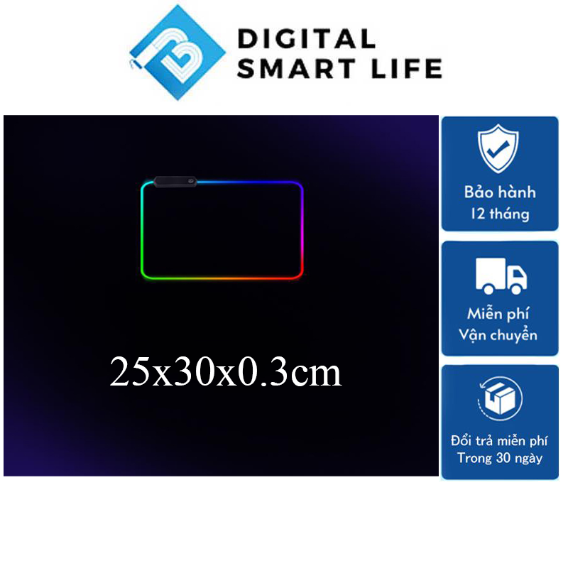 Lót Chuột Cỡ Lớn Có Đèn Led RGB MP-002 Dày Dặn 4mm Nhiều Size Chuyên Game Chống Trơn Trượt Pad Chuột Bàn Phím Chống Thấm Nước Di Chuột Mượt Mà Decor Bàn Làm Việc Siêu Bền