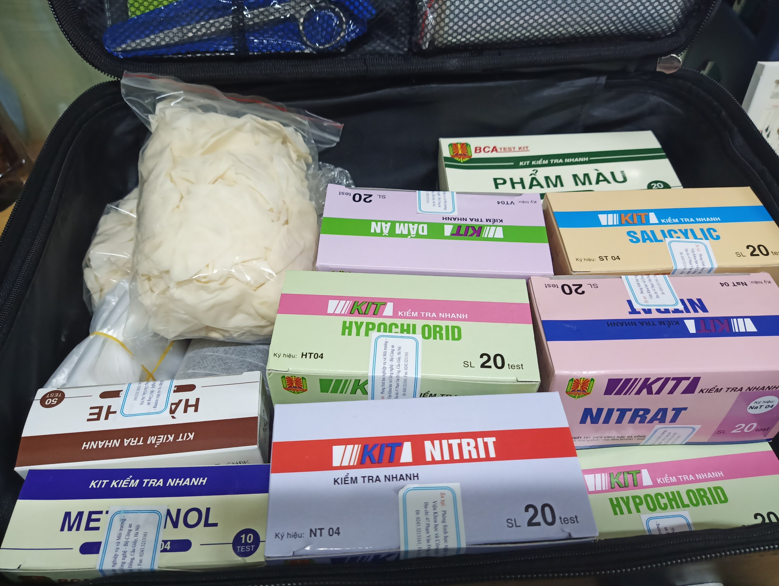 Bộ vali test nhanh an toàn vệ sinh thực phẩm