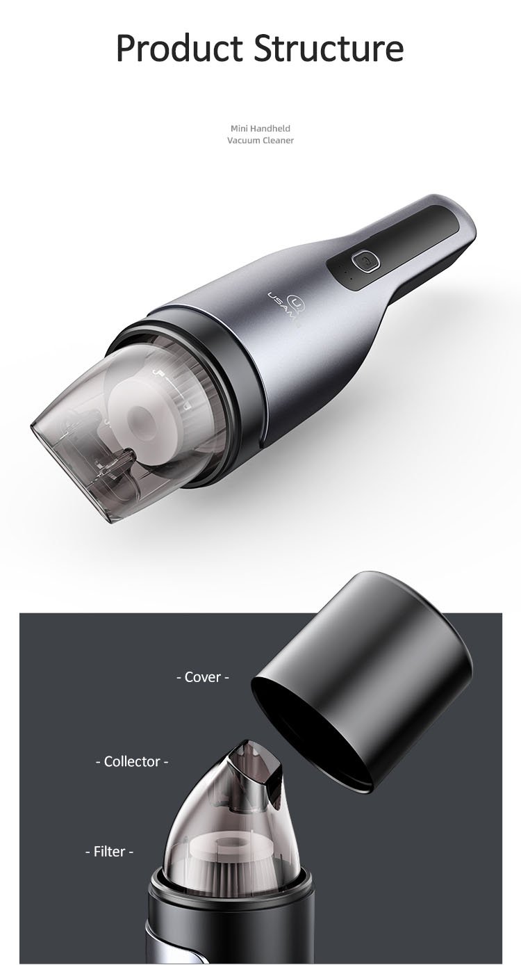 Máy hút bụi cầm tay mini cho xe hơi, nhà ở USAMS US-ZB108