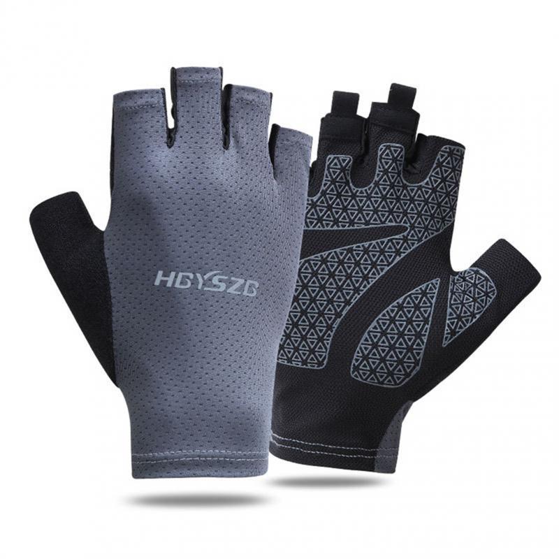 Cắm Trại Ngoài Trời Xe Máy Tập Gym Găng Tay Thể Hình Chống Trơn Trượt Găng Tay Unisex Chống Sốc Ngón Găng Tay Đi Xe Đạp Thiết Bị Mùa Hè Color: Black Size: L 9-11cm