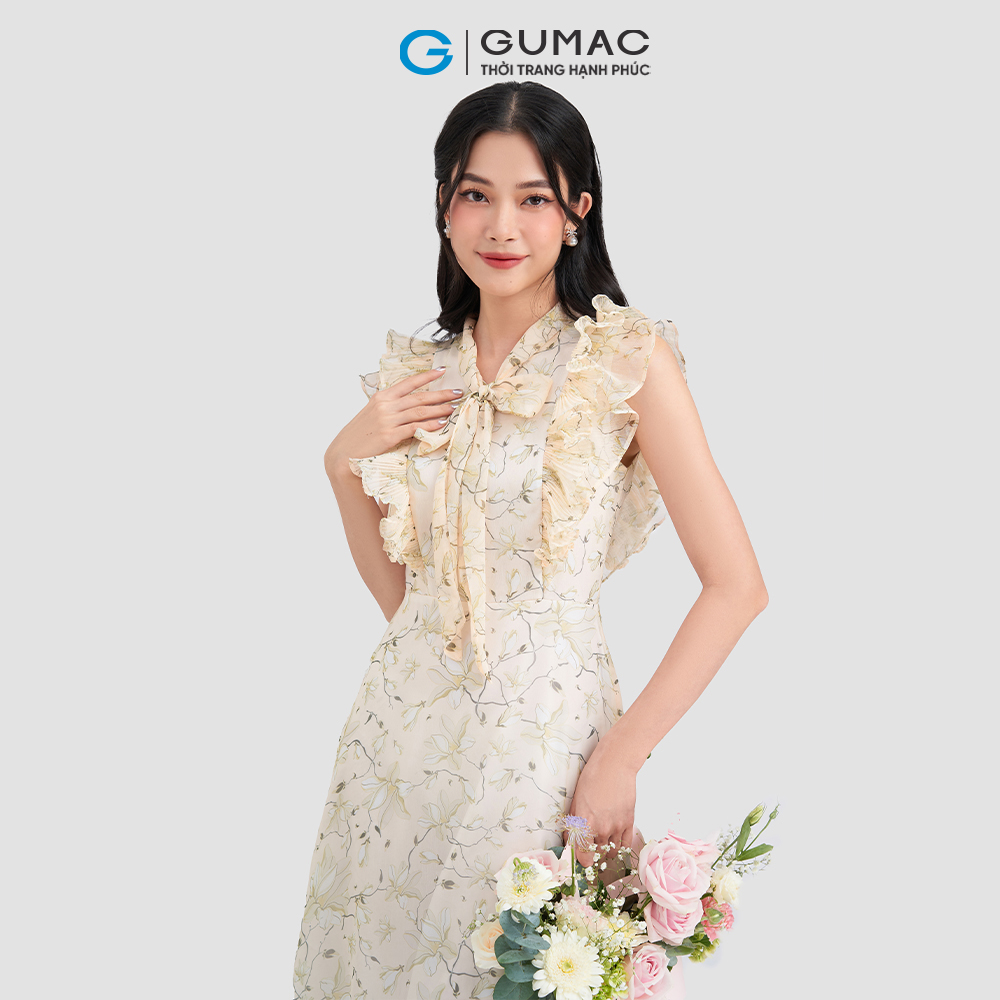 Đầm kiểu bèo dập ly GUMAC DD03007