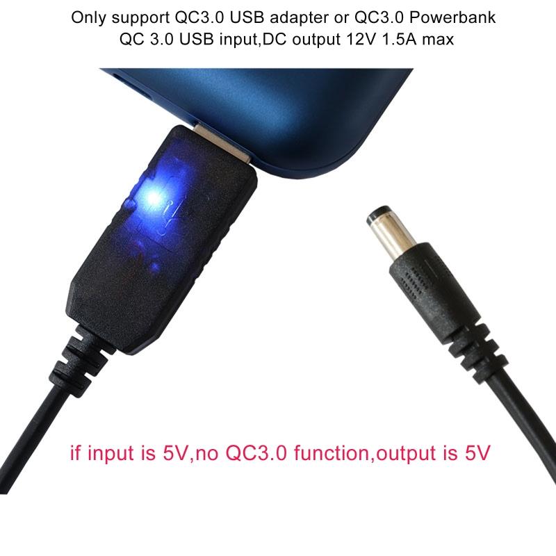 QC3.0 USB đến 3,5/4.4/5,5mm 12V 1.5A Bộ chuyển đổi bộ chuyển đổi nguồn cung cấp điện cho máy ảnh bộ định tuyến WiFi