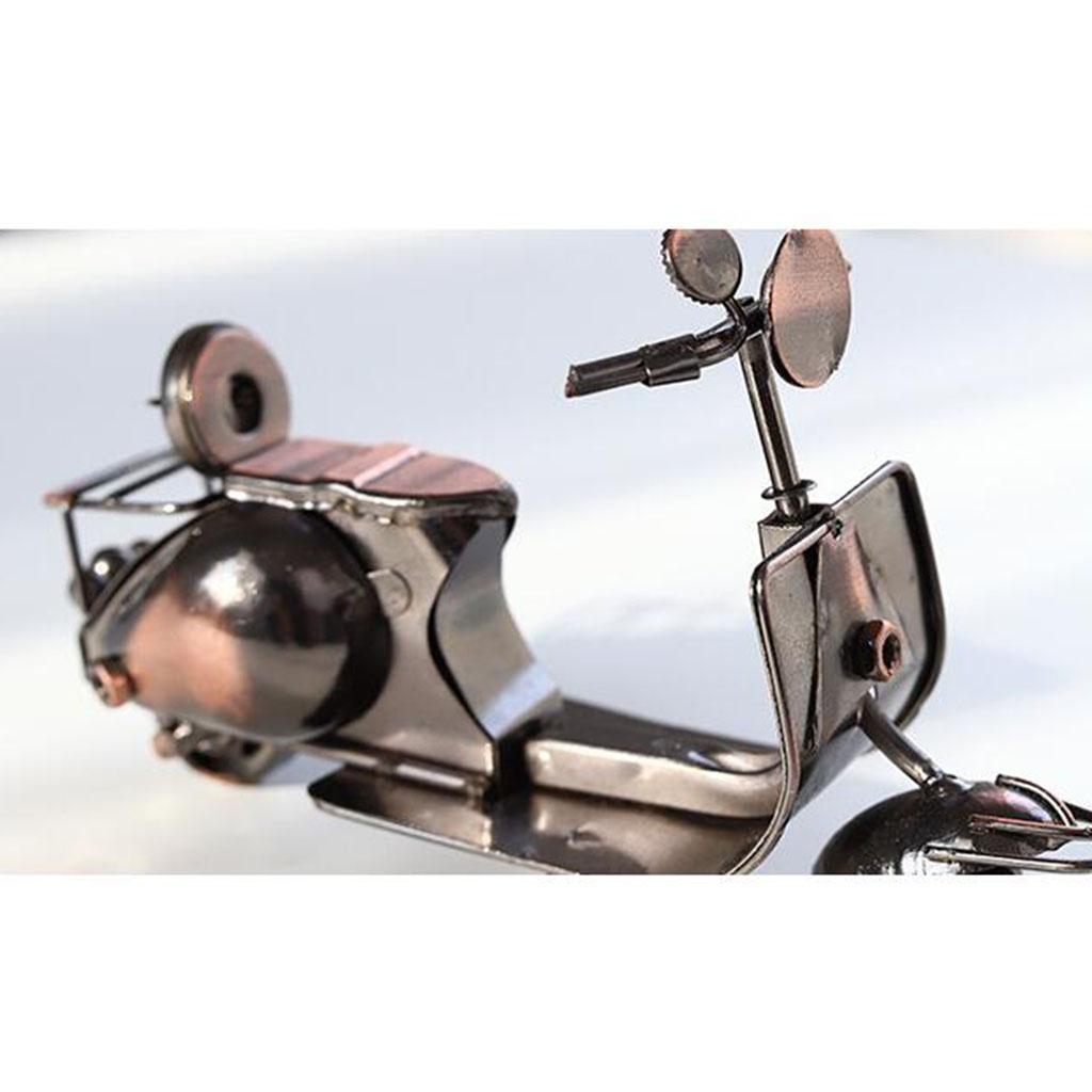 Mini Motorcycle Model Metal Desktop Ornament Crafts for Living Room-Bronze