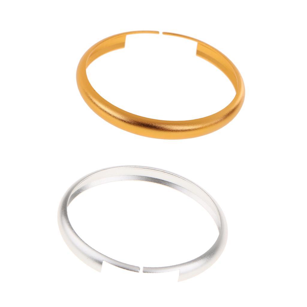 2Pcs 45mm Aluminum Remote Control Key Protctive Ring Trim Chain for 2008 and up - Sliver & Yellow