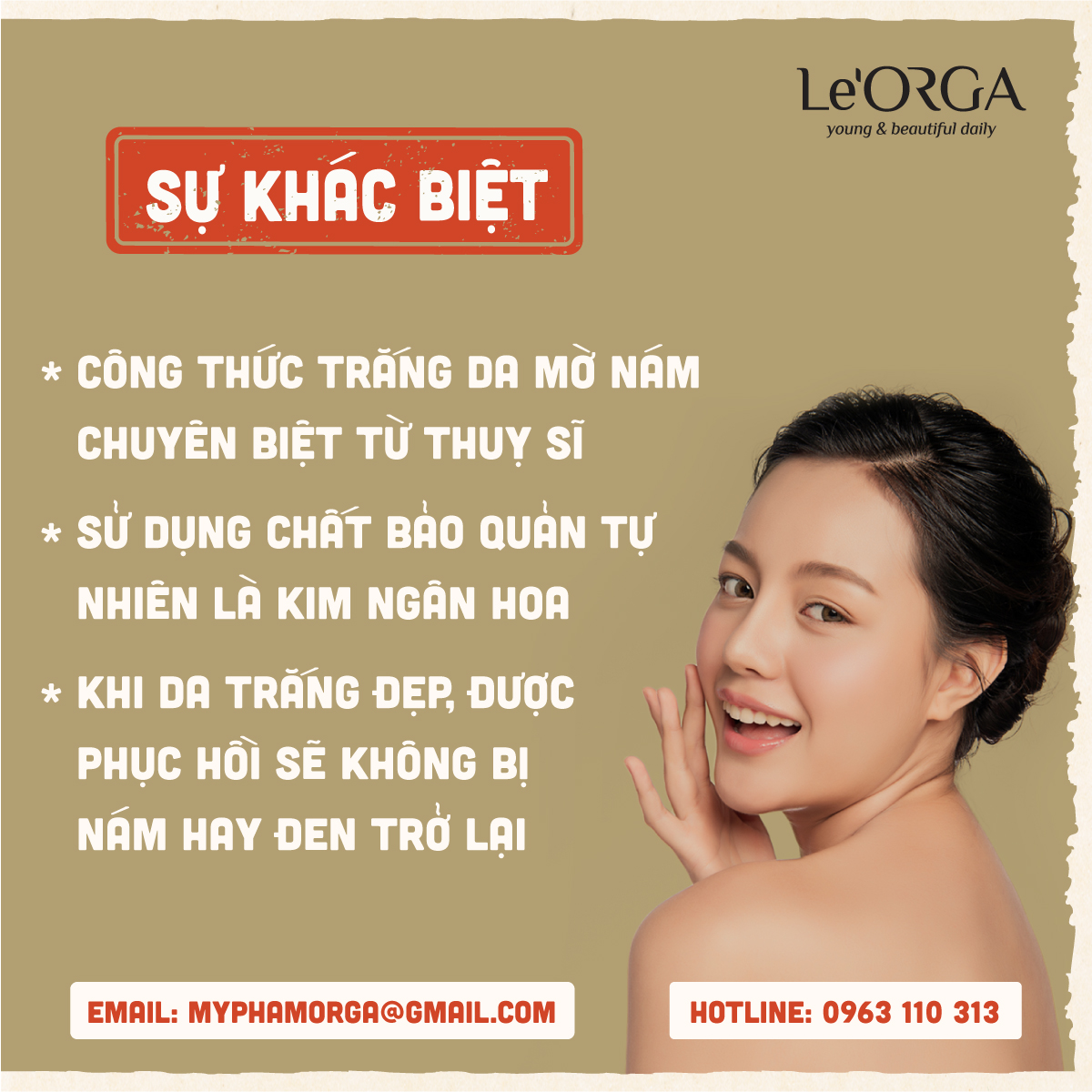 Serum Trắng Da Mờ Nám Le'Orga - Detox White Tinh Chất Trẻ Hóa Da Tăng Độ Ẩm Huyết Thanh Giảm Lão Hóa 7ml