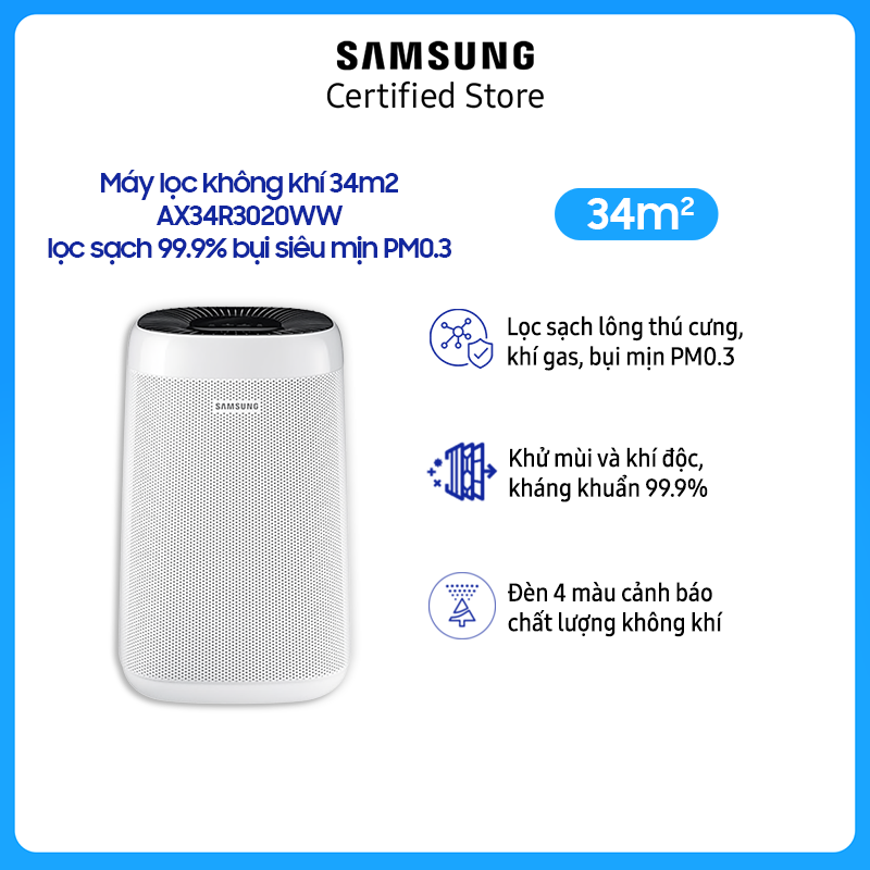 Máy Lọc Không Khí Samsung AX34R3020WW (Diện tích sử dụng 34m2) - Hàng Chính Hãng