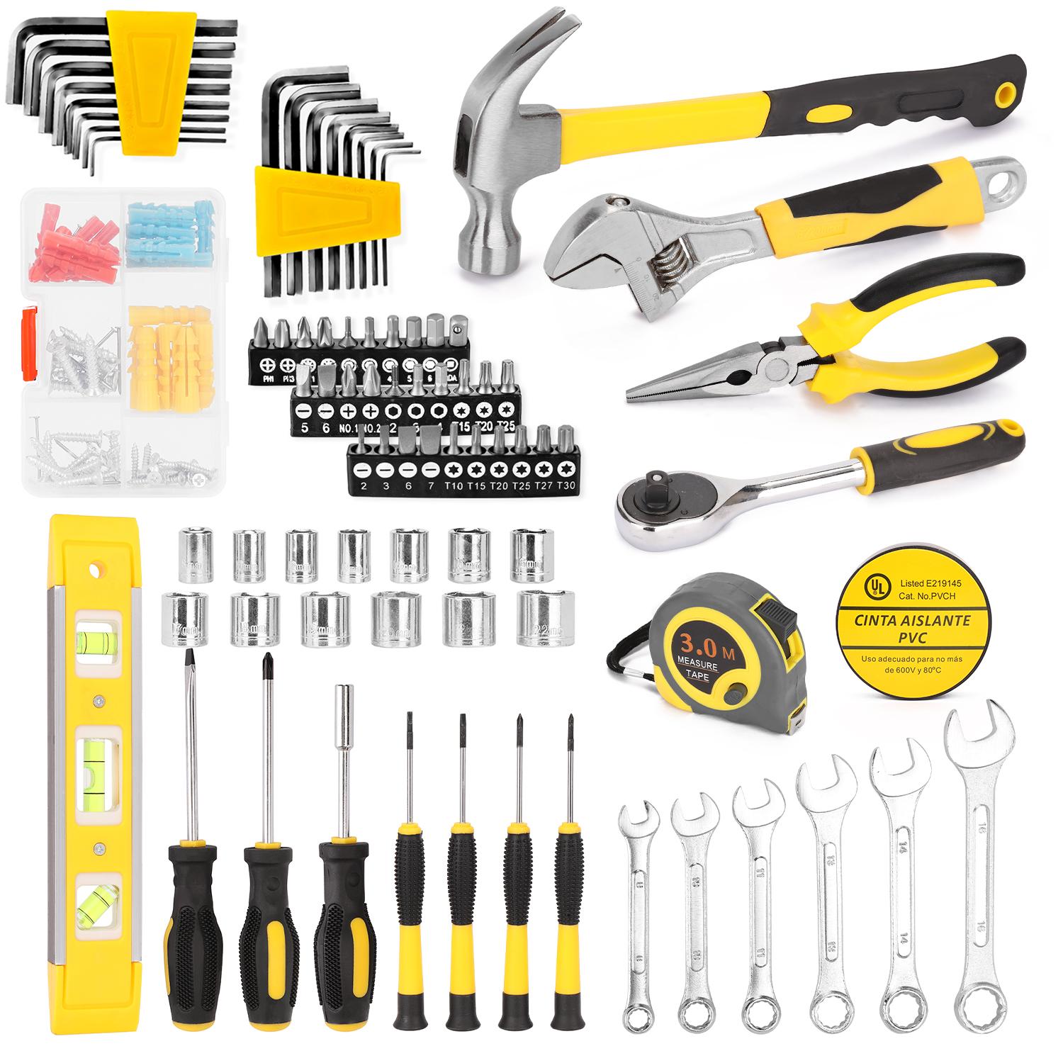 108pcs Tool Set Household Hardware Hand Tools Combination Auto Repairing Kit Tool Box