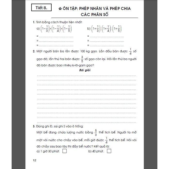 Sách - Vở Luyện Toán Lớp 5 - Tập 1 - Dùng Chung Các Bộ SGK Hiện Hành - Hồng Ân