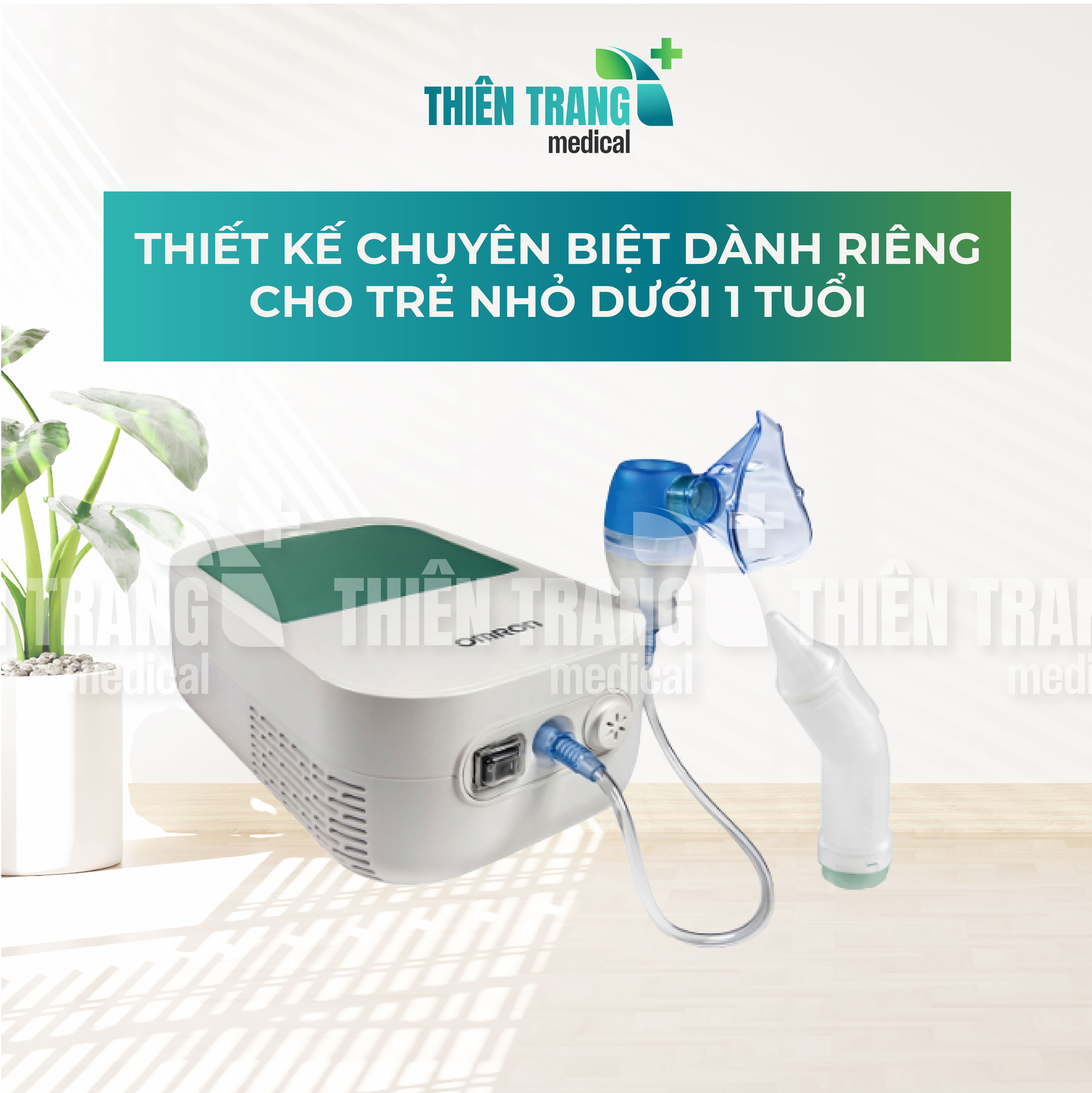 MÁY XÔNG KHÍ DUNG, MŨI HỌNG OMRON DOU BABY NE-C301 Thiên Trang Medical