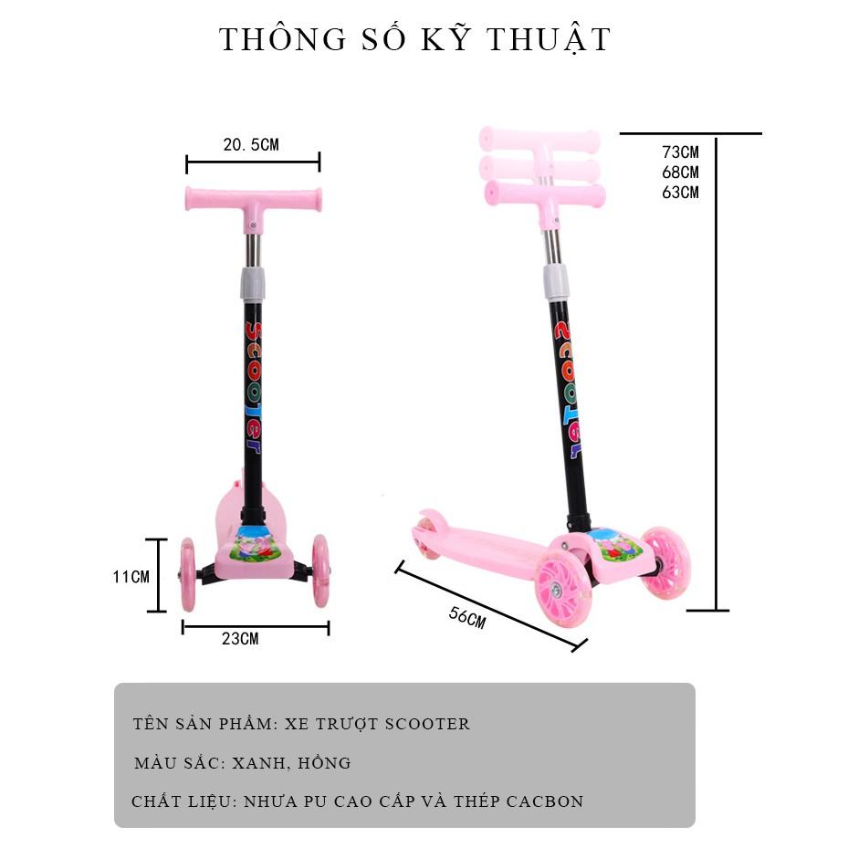 Xe trượt Scooter 3 bánh có bánh xe phát sáng cho bé yêu