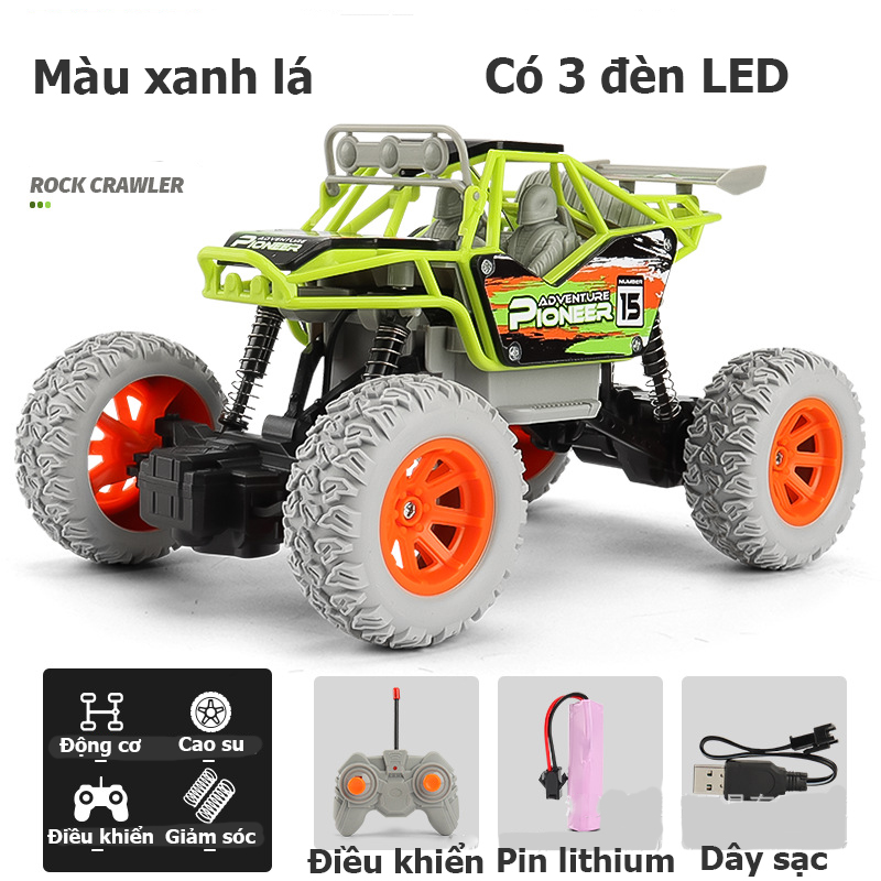 Hình ảnh Xe địa hình điều khiển từ xa KAVY 3699-L6 có 3 đèn LED tỷ lệ 1:20 dẫn động 2 bánh tốc độ cao nhiều màu sắc