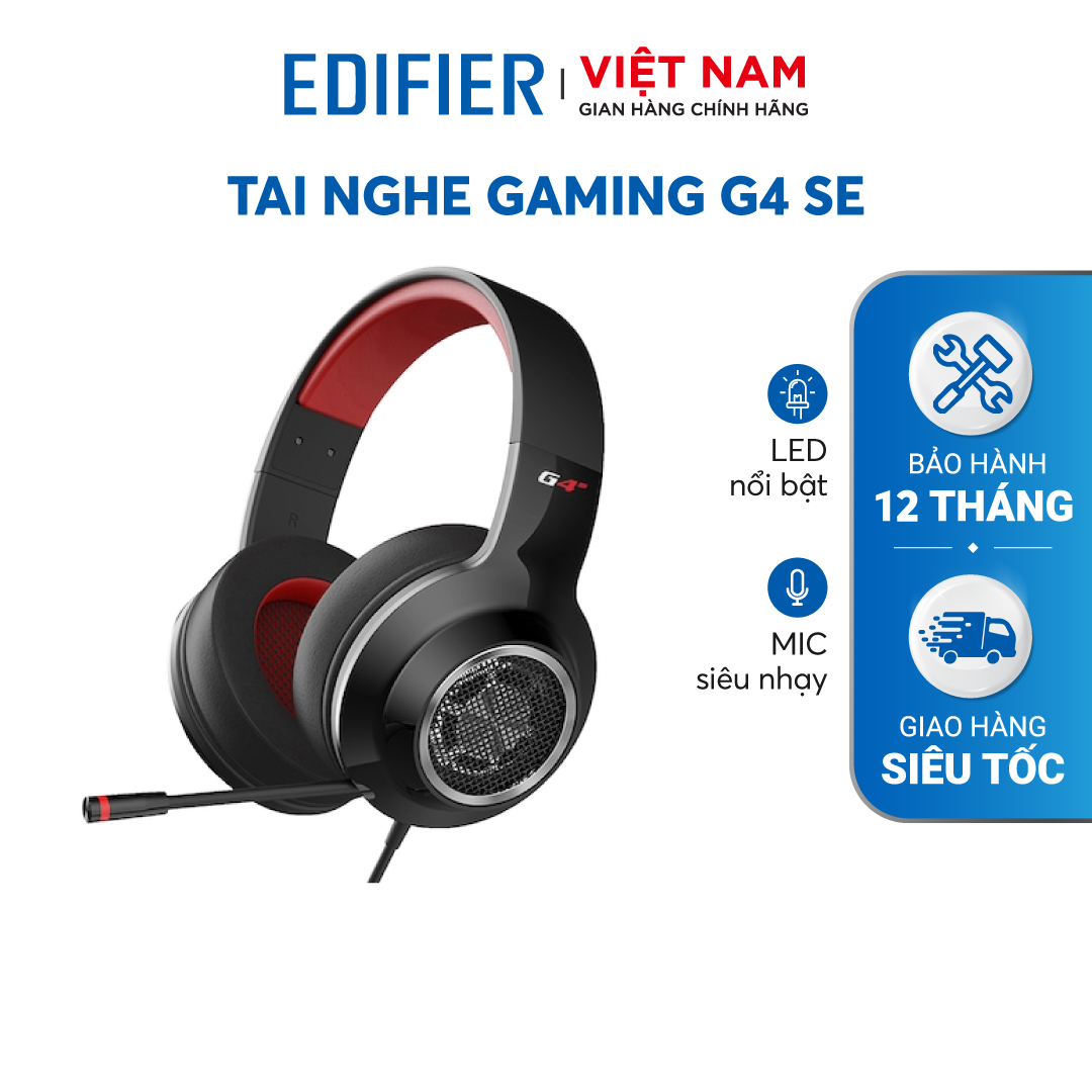Tai nghe Gaming EDIFIER G1 SE Micro chống ồn uốn cong 360 độ - Cổng kết nối 3.5mm - Đệm tai êm ái - Điều khiển trên dây - Hàng chính hãng