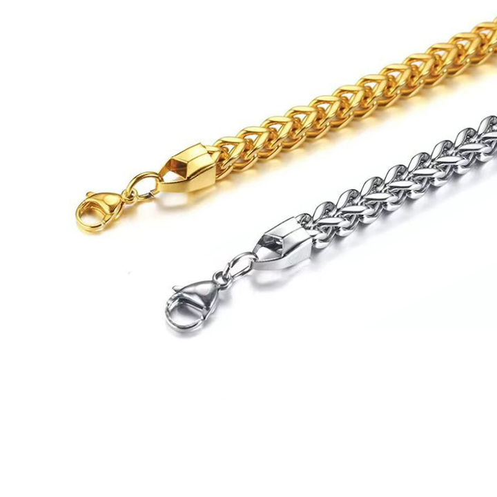 Vòng tay titan đốt vuông 5li màu trắng MVT507T Không đen không gỉ sét