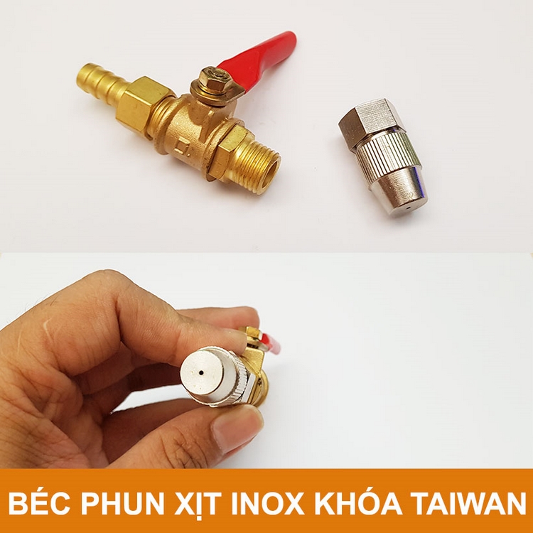 Béc phun xịt inox khoá nước Taiwan chỉnh tia