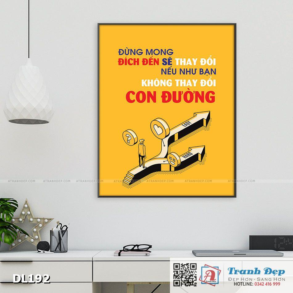 Tranh động lực trang trí phòng làm việc - Đừng mong đích đến sẽ thay đổi nếu như bạn không thay đổi con đường - DL192