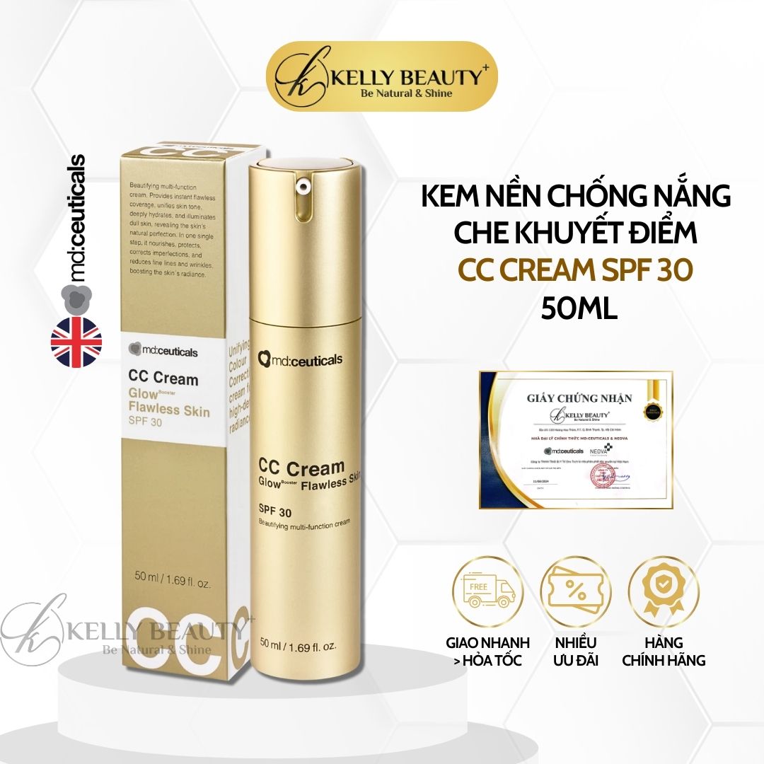 Kem Nền Che Khuyết Điểm Chống Nắng CC Cream Glow Flawless Skin SPF 30 - MD:Ceuticals | Kelly Beauty