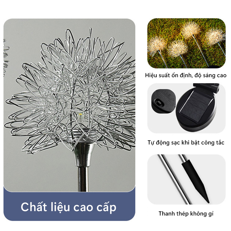 Đèn Trang Trí Năng Lượng Mặt Trời Bồ Công Anh - Cắm Đất, Trang Trí Sân Vườn, Tiệc Cưới, Lễ Hội - DA3011