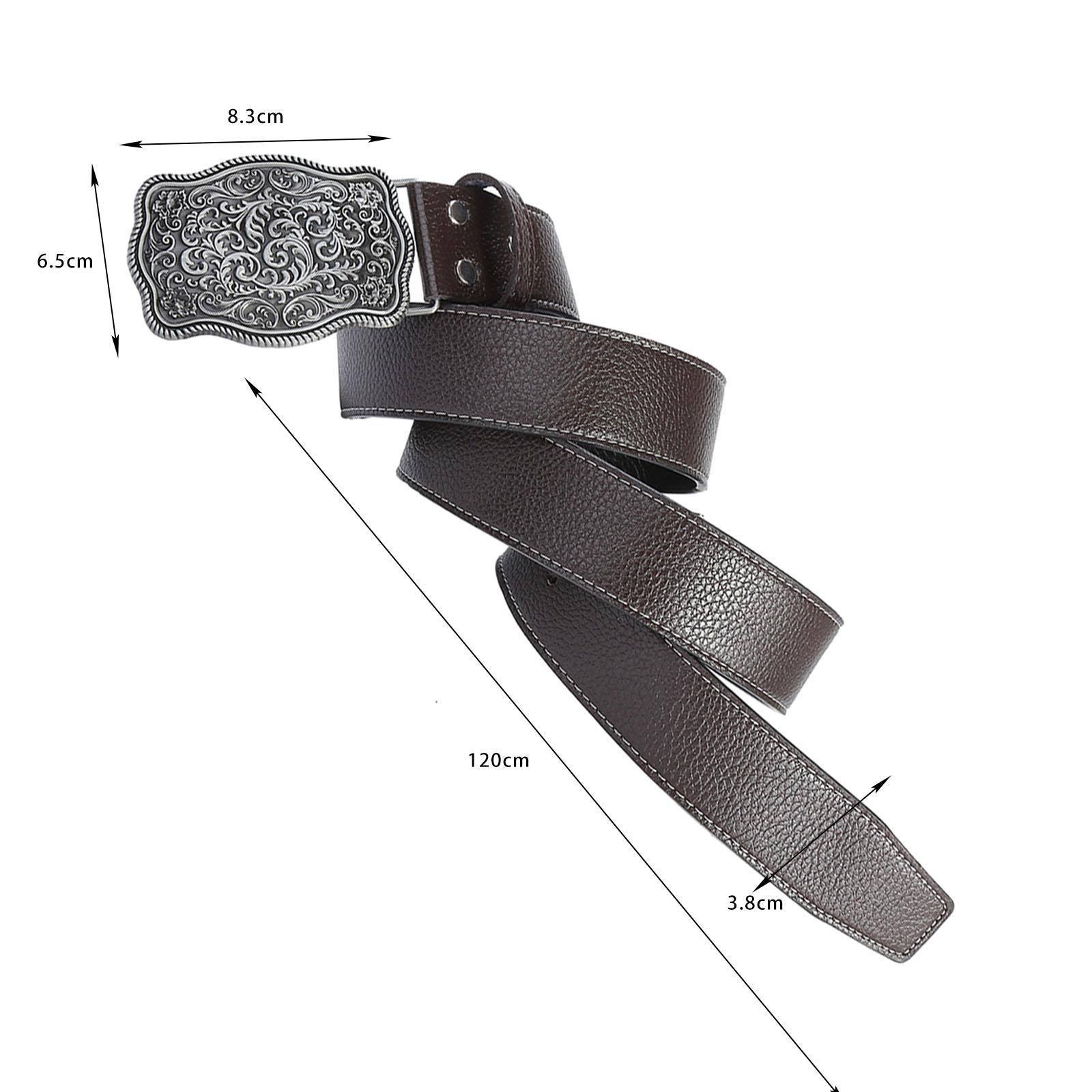 Western Cowboy Belt Mens Leather Belt Work Business Dress Belt Clothes Accessories